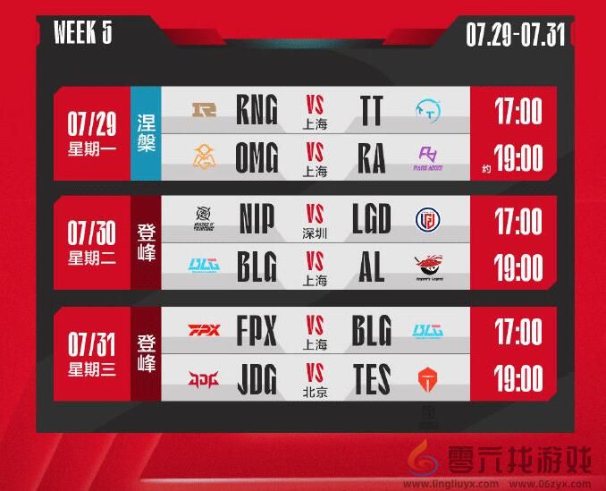 英雄联盟LPL夏季赛涅槃组赛程一览(图5) 英雄联盟LPL夏季赛涅槃组赛程一览(图5)
